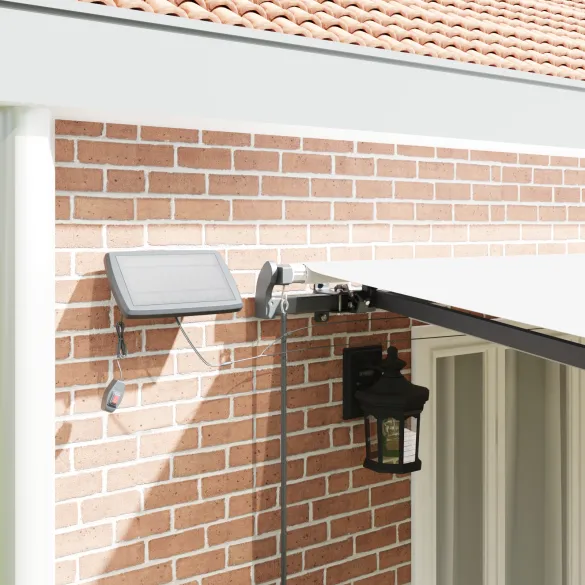 Marchiză retractabilă manuală cu LED, 6x3 m | Protecție solară