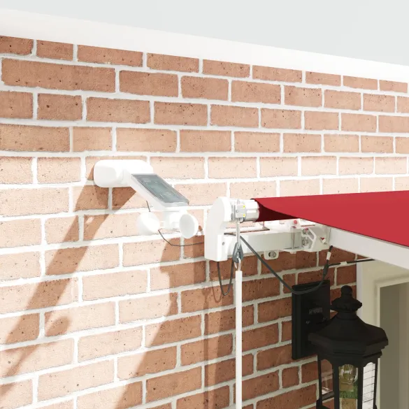 Marchiză Retractabilă Automată cu LED Roșie 6x3 m - VidaXL