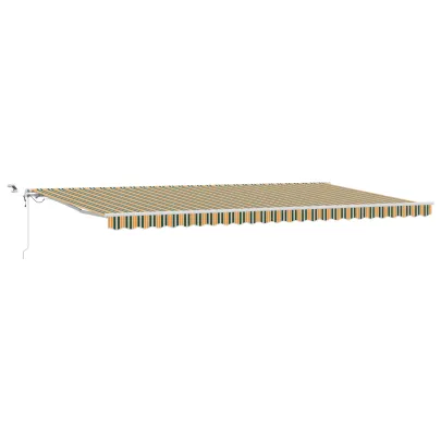 Marchiză Automată Retractabilă cu LED 6x3m - Verde/Galben