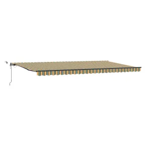 Markiză retractabilă automată cu LED 6x3m - Verde/galben 2
