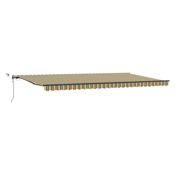 Markiză retractabilă automată cu LED 6x3m - Verde/galben
