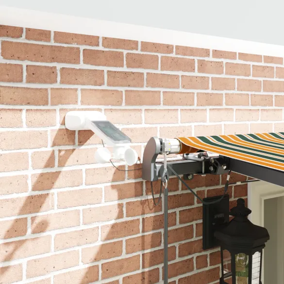 Markiză retractabilă automată cu LED 6x3m - Verde/galben