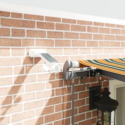 Markiză retractabilă automată cu LED 6x3m - Verde/galben