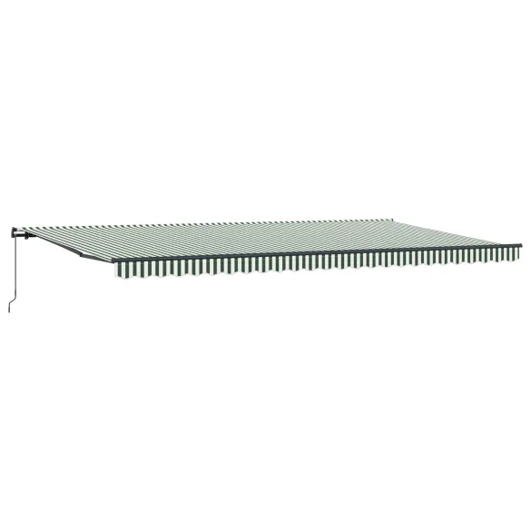 Marchiză Exterior Retractabilă Verde-Albă 600x300 cm