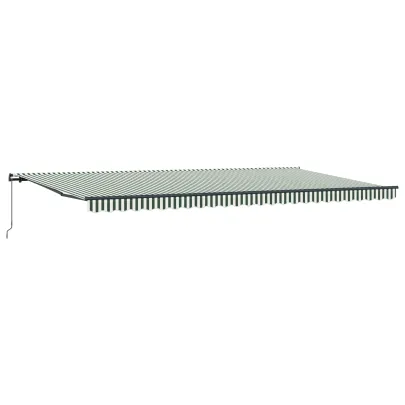 Marchiză Exterior Retractabilă Verde-Albă 600x300 cm