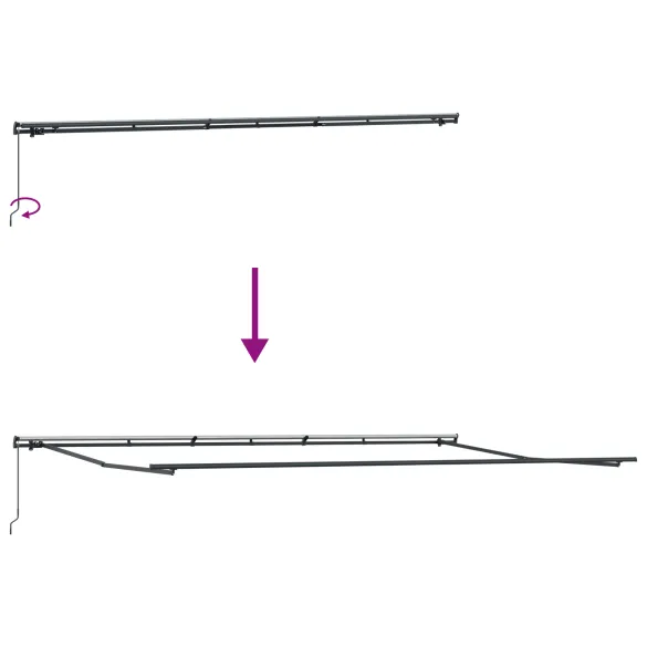 Marchiză Exterior Retractabilă Verde-Albă 600x300 cm