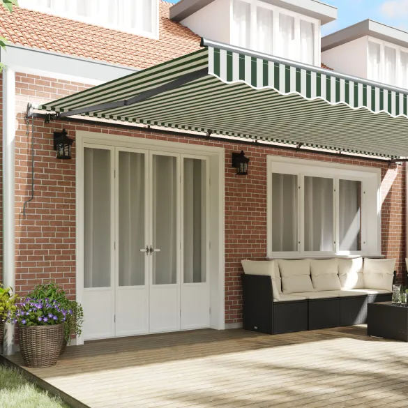 Marchiză Automată Verde-Albă 6x3m - Umbră și Protecție UV