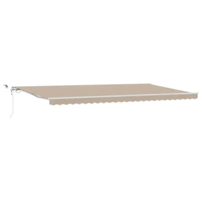 Marchiză Retractabilă Automată cu LED Bej 600x350 cm