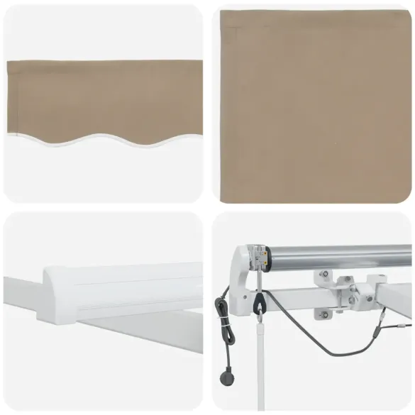 Marchiză Retractabilă Automată cu LED Bej 600x350 cm