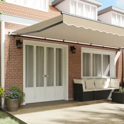 Marchiză Retractabilă Manuală 6x3.5 m Bej - UMBRĂ PERFECTĂ