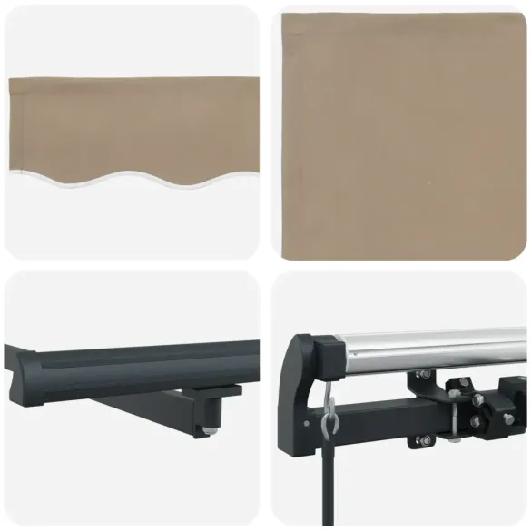 Marchiză Retractabilă Manuală 6x3.5 m Bej - UMBRĂ PERFECTĂ