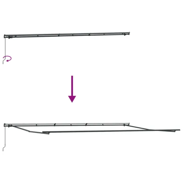 Marchiză Retractabilă Manuală 6x3.5 m Bej - UMBRĂ PERFECTĂ