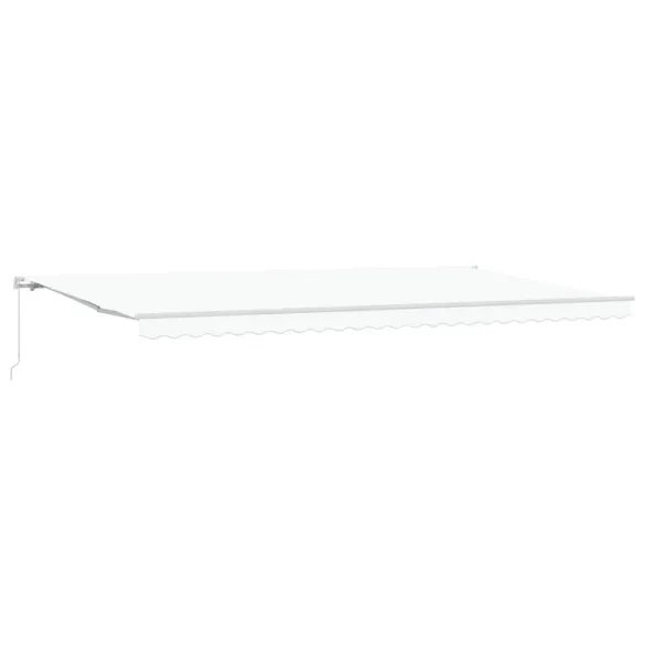 Marchiză Retractabilă Alb 6x3.5 m - Material Ușor de Înlocuire