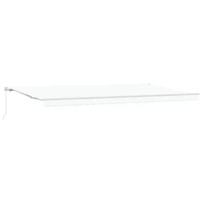 Marchiză Retractabilă Alb 6x3.5 m - Material Ușor de Înlocuire