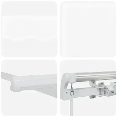Marchiză Retractabilă Alb 6x3.5 m - Material Ușor de Înlocuire