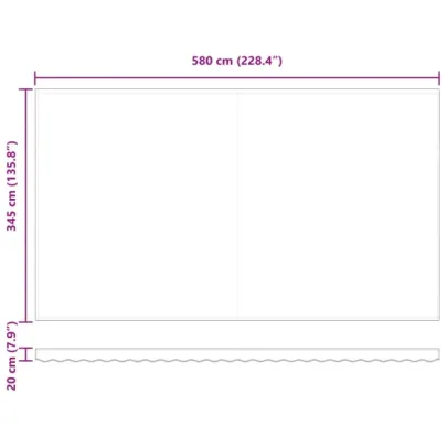 Marchiză Retractabilă Alb 6x3.5 m - Material Ușor de Înlocuire