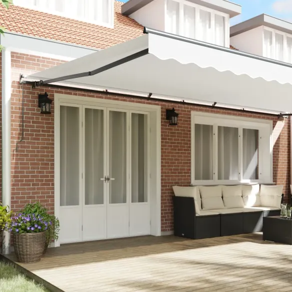 Umbră Retractabilă Albă 600x350 cm - Material Înlocuire | vidaXL