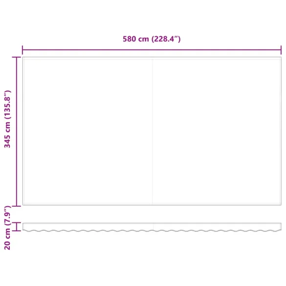 Umbră Retractabilă Albă 600x350 cm - Material Înlocuire | vidaXL