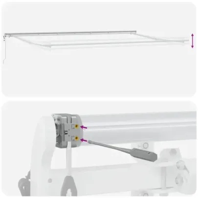Markiză retractabilă automată roșie 600x350 cm - Material acrilic