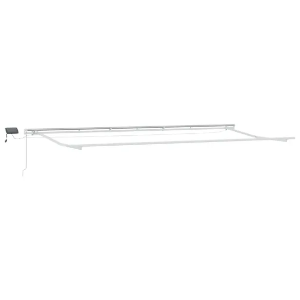 Marchiză retractabilă manuală cu LED verde-alb 600x350 cm