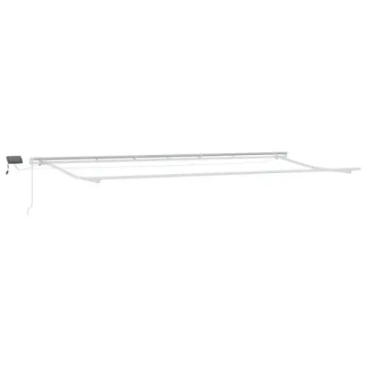 Marchiză retractabilă manuală cu LED verde-alb 600x350 cm