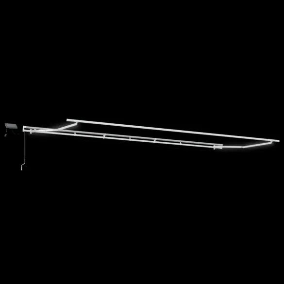 Marchiză retractabilă manuală cu LED verde-alb 600x350 cm