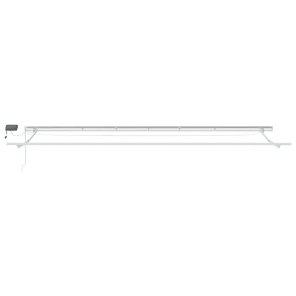 Marchiză retractabilă manuală cu LED verde-alb 600x350 cm
