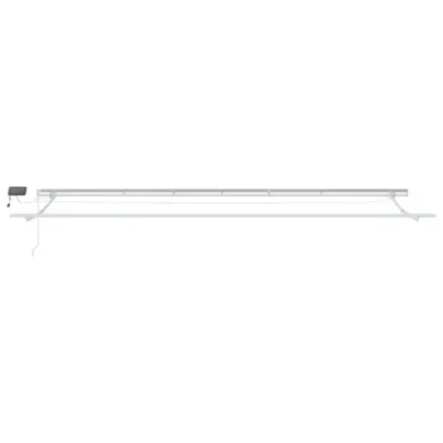Marchiză retractabilă manuală cu LED verde-alb 600x350 cm