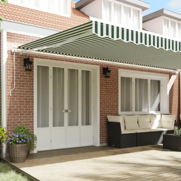 Marchiză Retractabilă Automată Verde 600x350 cm - vidaXL
