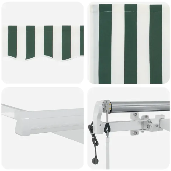 Marchiză Retractabilă Automată Verde 600x350 cm - vidaXL