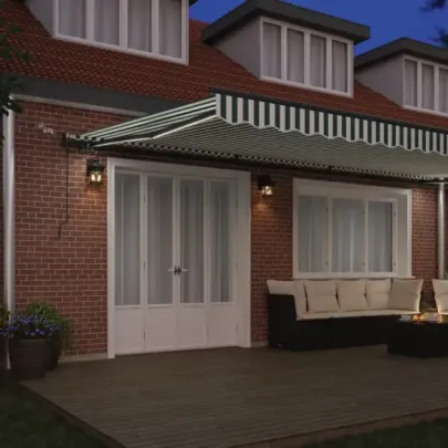 Marciză Automată cu LED 6x3.5m Verde Alb - Umbră Perfectă