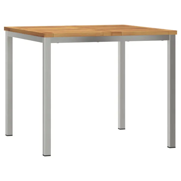 Set Masă Grădină Lemn Acacia 5 Piese - Masă Exterior 90x90 cm