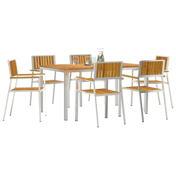 Set Masă Grădină 7 Piese Lemn Acacia Masiv | vidaXL