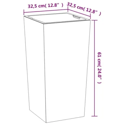 Jardinieră Antracit Interior Detașabil - Aspect Beton