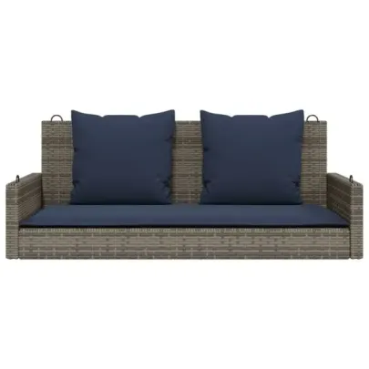 Balansoar cu perne gri - Poliratan rezistent | Livrare Gratuita