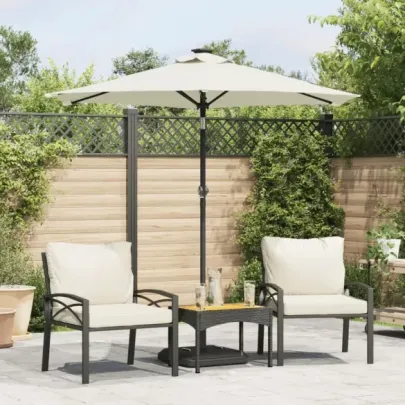 Umbrelă soare grădină oțel - 225x225 cm - Alb | Livrare gratuită