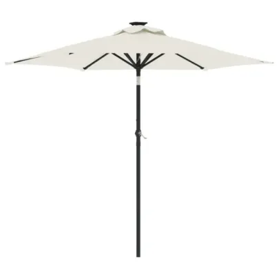 Umbrelă soare grădină oțel - 225x225 cm - Alb | Livrare gratuită