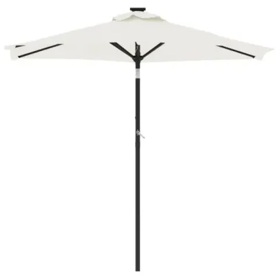 Umbrelă soare grădină oțel - 225x225 cm - Alb | Livrare gratuită