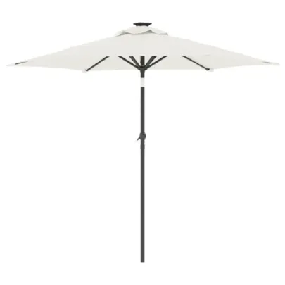 Umbrelă soare grădină oțel - 225x225 cm - Alb | Livrare gratuită