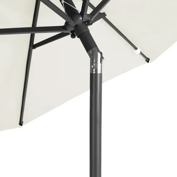 Umbrelă soare grădină oțel - 225x225 cm - Alb | Livrare gratuită