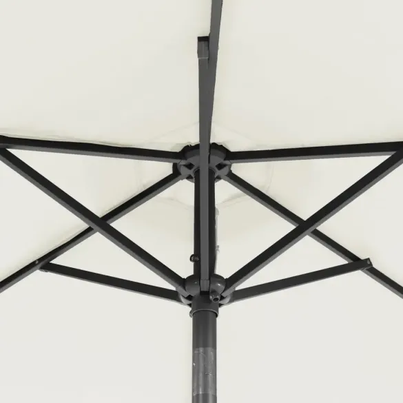 Umbrelă soare grădină oțel - 225x225 cm - Alb | Livrare gratuită