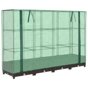 Strat Înălțat cu Seră Ratan pentru Grădinărit | Livrare Gratuită 2