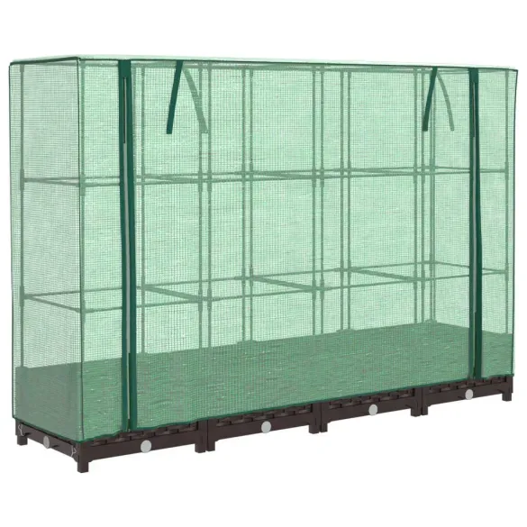 Strat Înălțat cu Seră Ratan pentru Grădinărit | Livrare Gratuită