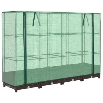 Strat Înălțat cu Seră Ratan pentru Grădinărit | Livrare Gratuită