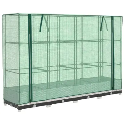 Strat Înălțat cu Seră Ratan - Cultivă Legume și Flori