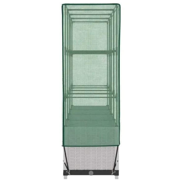 Strat Înălțat cu Seră Ratan - Protecție Plante | 160x40x138 cm