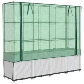 Strat Înălțat cu Seră Ratan - Cultivă Legume și Ierburi 2