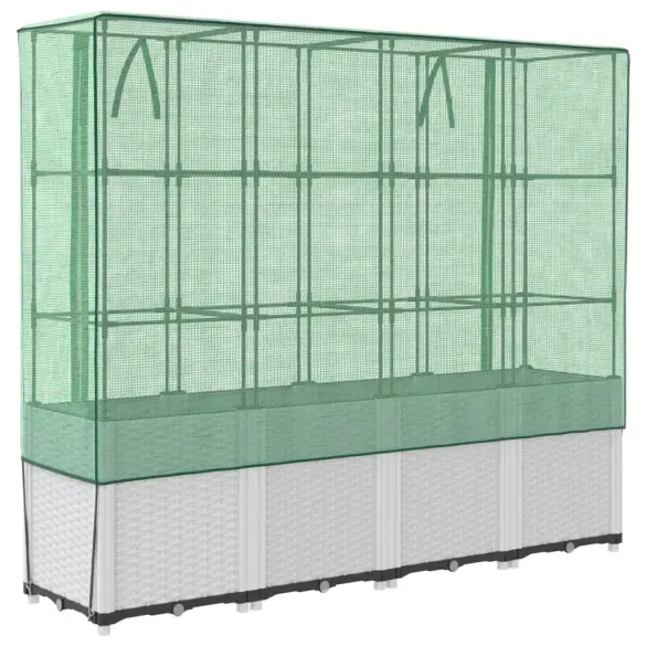 Strat Înălțat cu Seră Ratan - Cultivă Legume și Ierburi