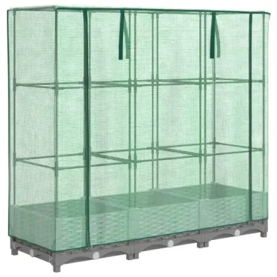 Strat Înălțat cu Seră Ratan - Grădinărit Urban