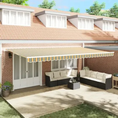 Pânză de Marchiză 6x3.5 m Verde-Galben | vidaXL
